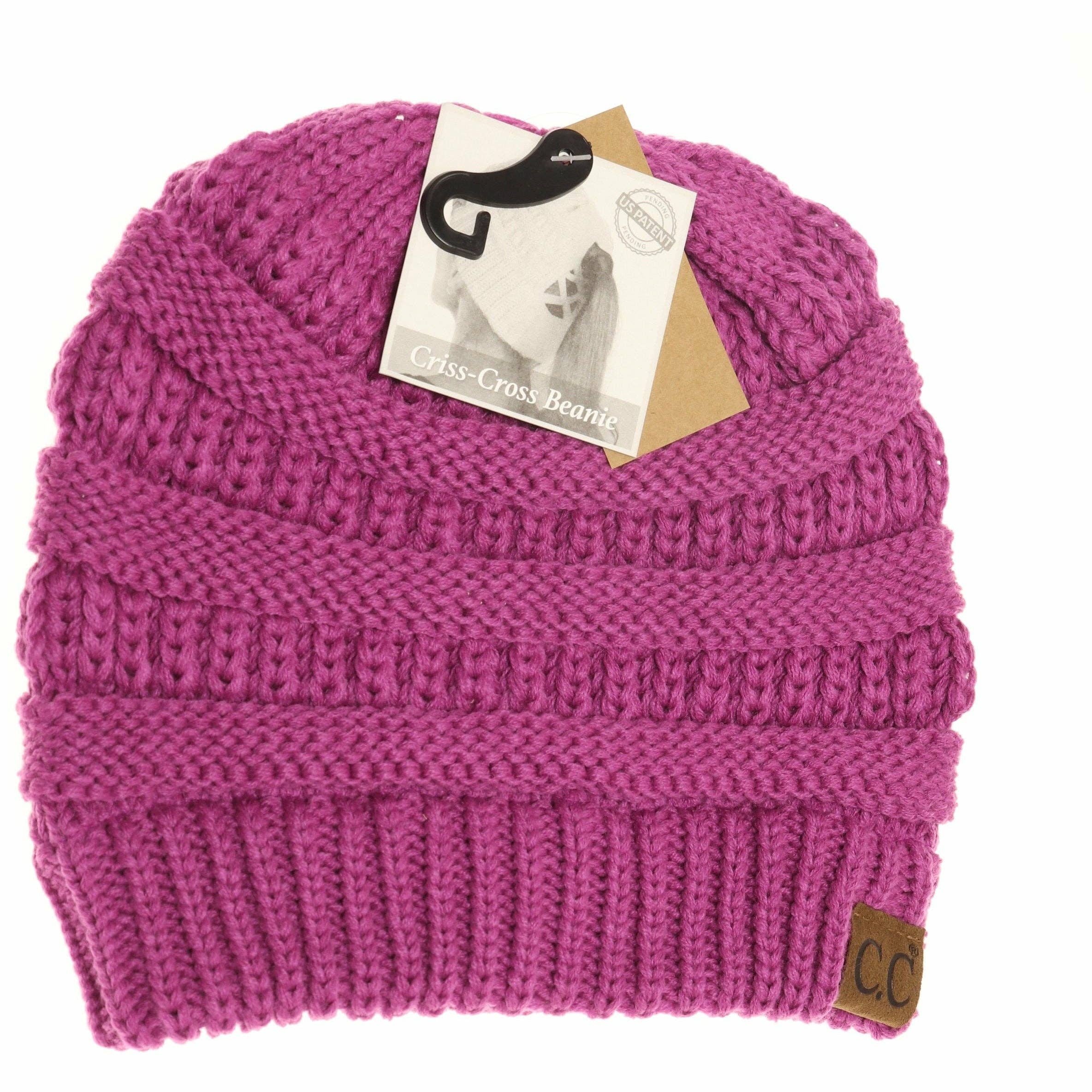 Criss-Cross Knit Beanie CC Beanie- INCLUDING SAFETY COLORS