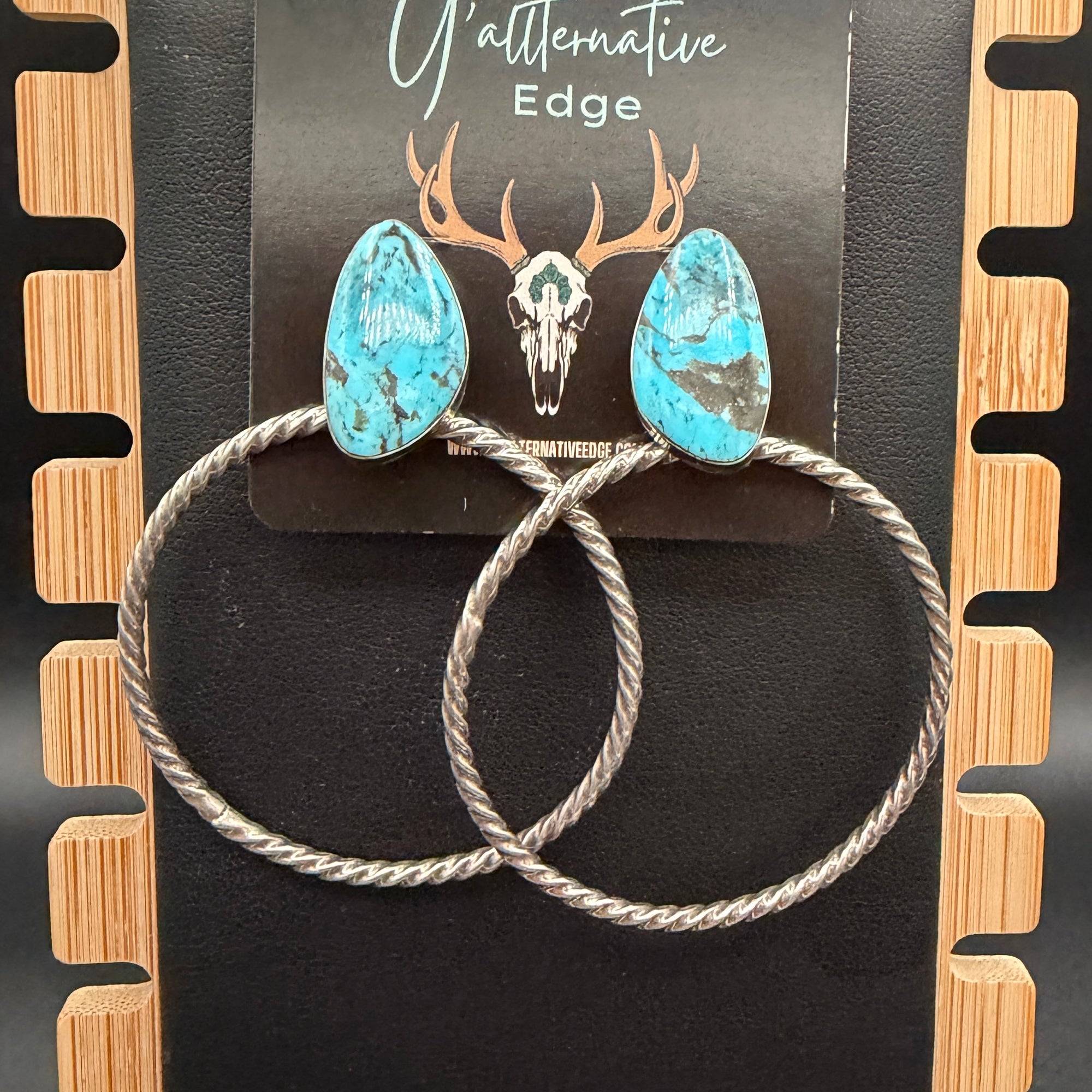 Kingman Turquoise Big Hoops