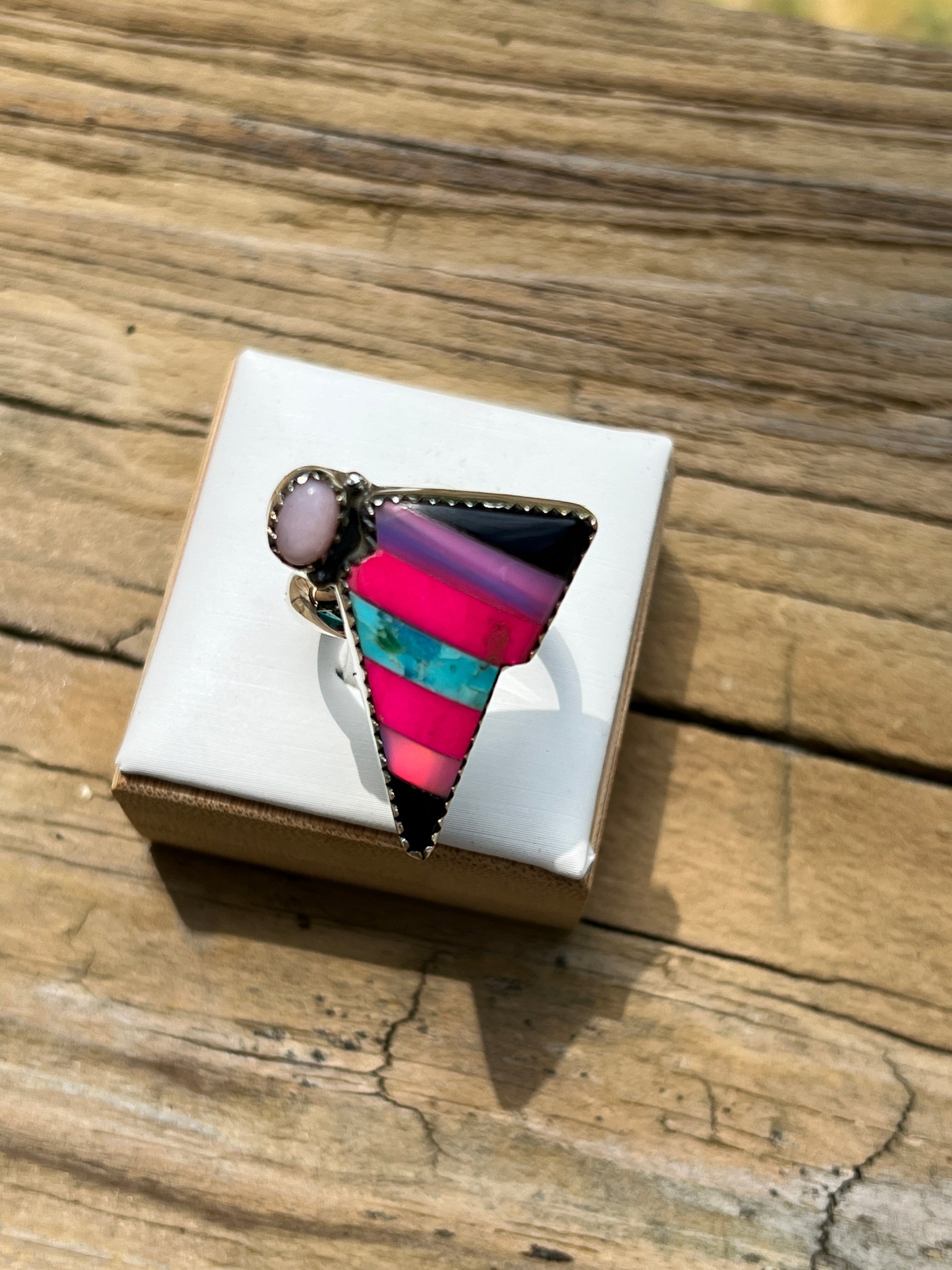 ⚡ Sterling Opal Adjustable Lightning Bolt Rings ⚡