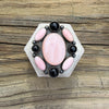 XL Pink Conch & Onyx Statement Ring- Jaqueline Silver Navajo-8