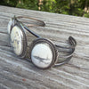 Large White Stone Vintage Cuff- Herman Lee