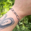 Handmade Oxidized Sterling Twist Chain Bracelet
