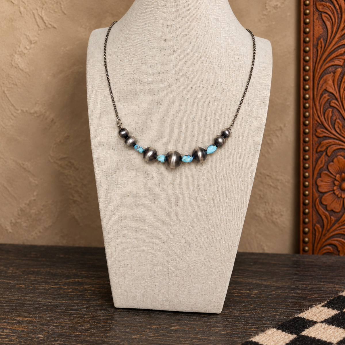 18" XL Golden Hills Statement Pearl Bar Necklace