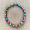 Cotton Candy & Sterling Pearl Stretchy Bracelet