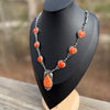 Orange & Red Spiny Heart Statement Necklace- 30” B. Jiminez