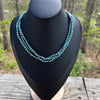 Vintage Sterling Desert Pearl & Turquoise Triple Strand Necklace