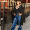 Longhorn Dark Wash Denim Embroidered Flare Jeans- Regular & Plus