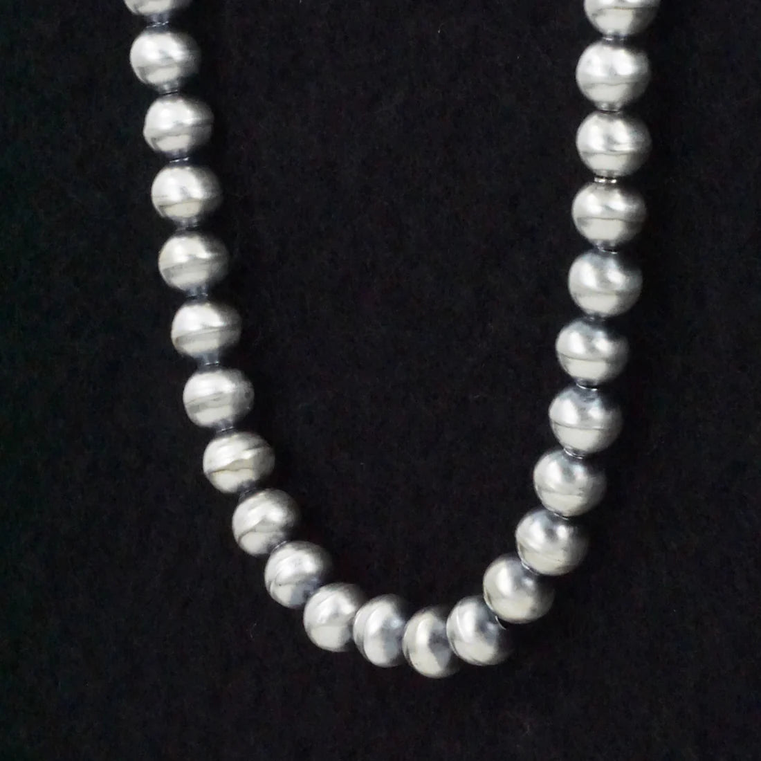 Sterling Silver Handmade Navajo Pearl Necklace- 14" 6mm Round Pearls by Bryannen Halwood