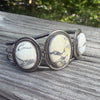 Large White Stone Vintage Cuff- Herman Lee