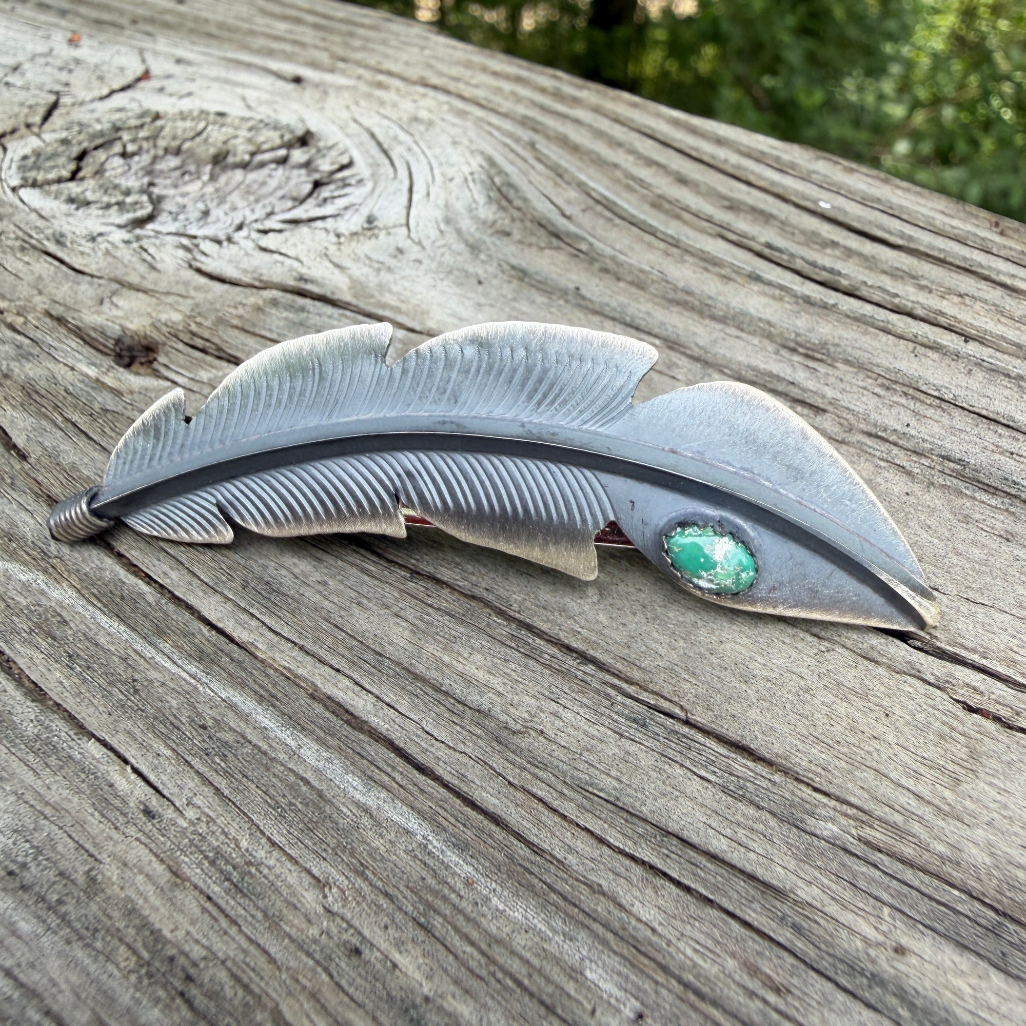 Sterling Silver & Turquoise Feather Hair Barrette
By Billy Long