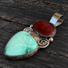 Larimar & Carnelian Statement Pendant by Jenn Curtis (Diné)