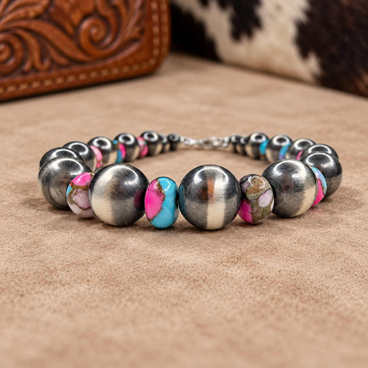 7.5" Cotton Candy Rondell T-Clasp Bracelet