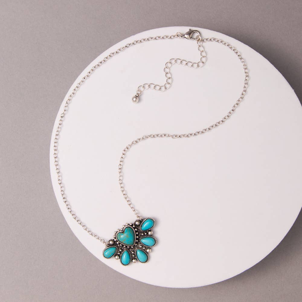 Western Teardrop Heart Pendant Necklace