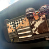 Blacktop Boss™ Cowhide Leather Visor Organizer | Western Car & Truck Storage Organizer