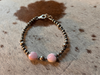 Graduated Navajo Pearl and Pink Conch Heart Bracelet