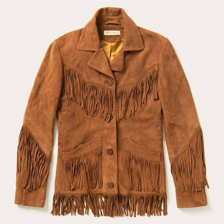 Stetson Womens Lamb Suede Fringed Jacket-LAST ONE- L