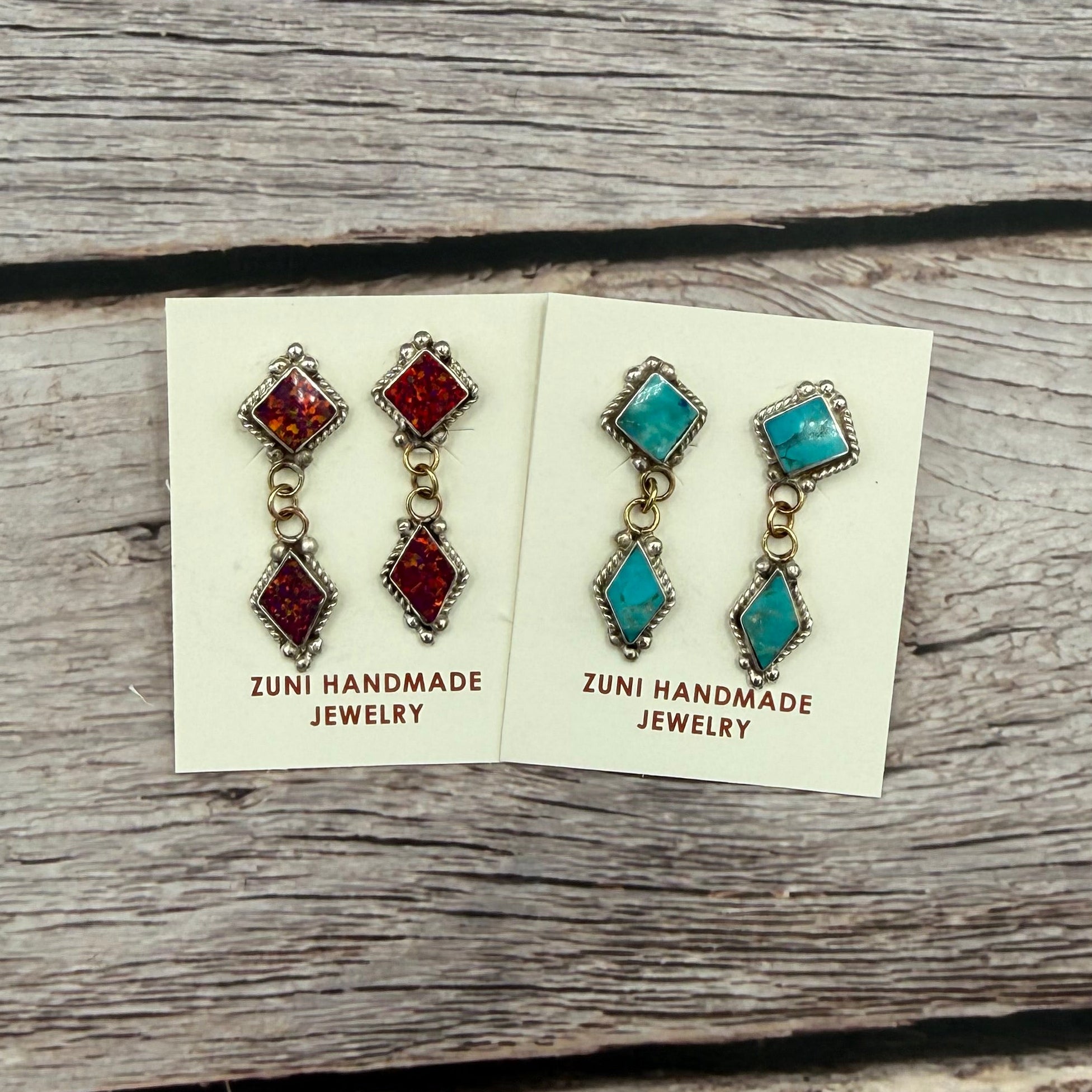Inlay Dangle Earrings- Navajo