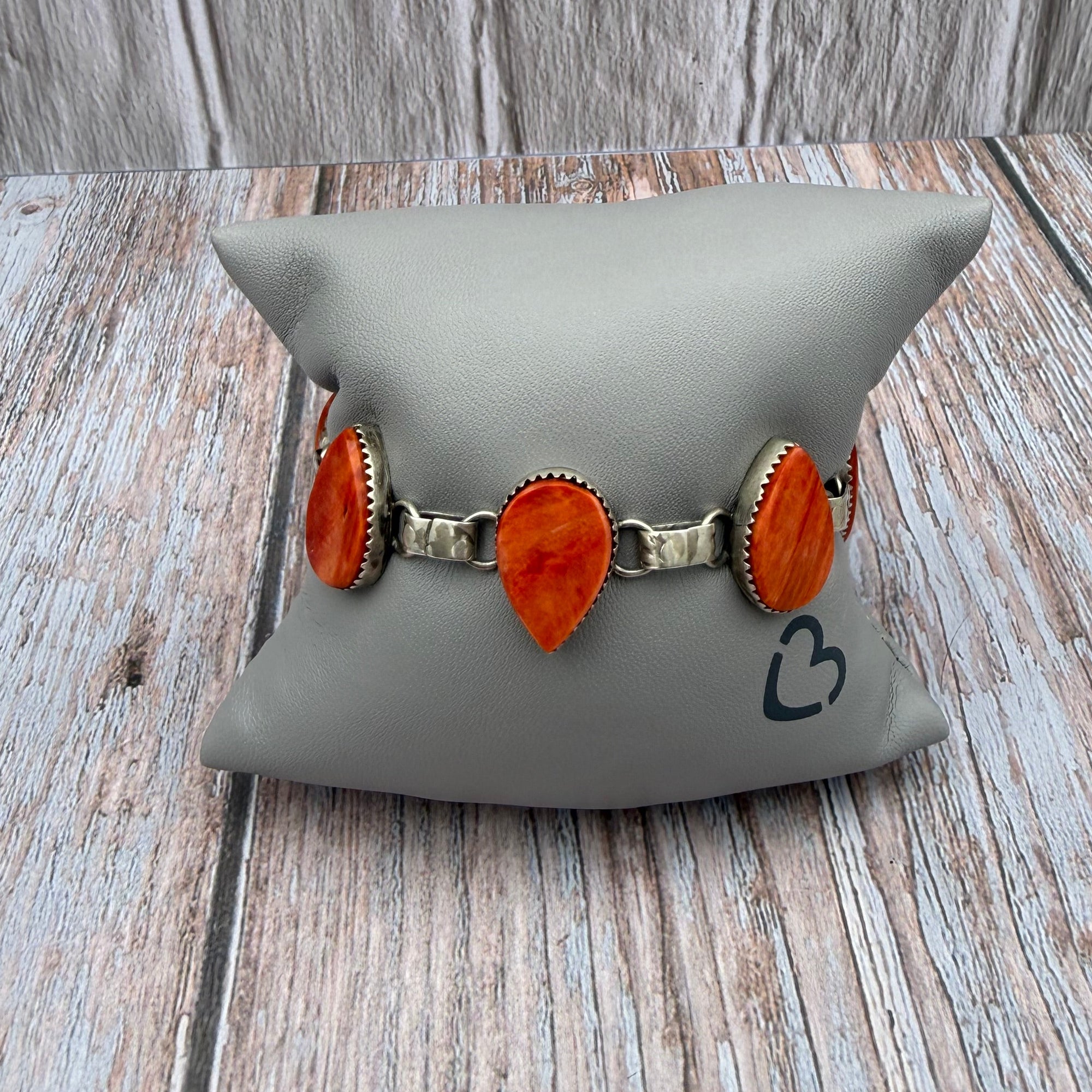 Orange Spiny Link Bracelet- Melissa Yazzie