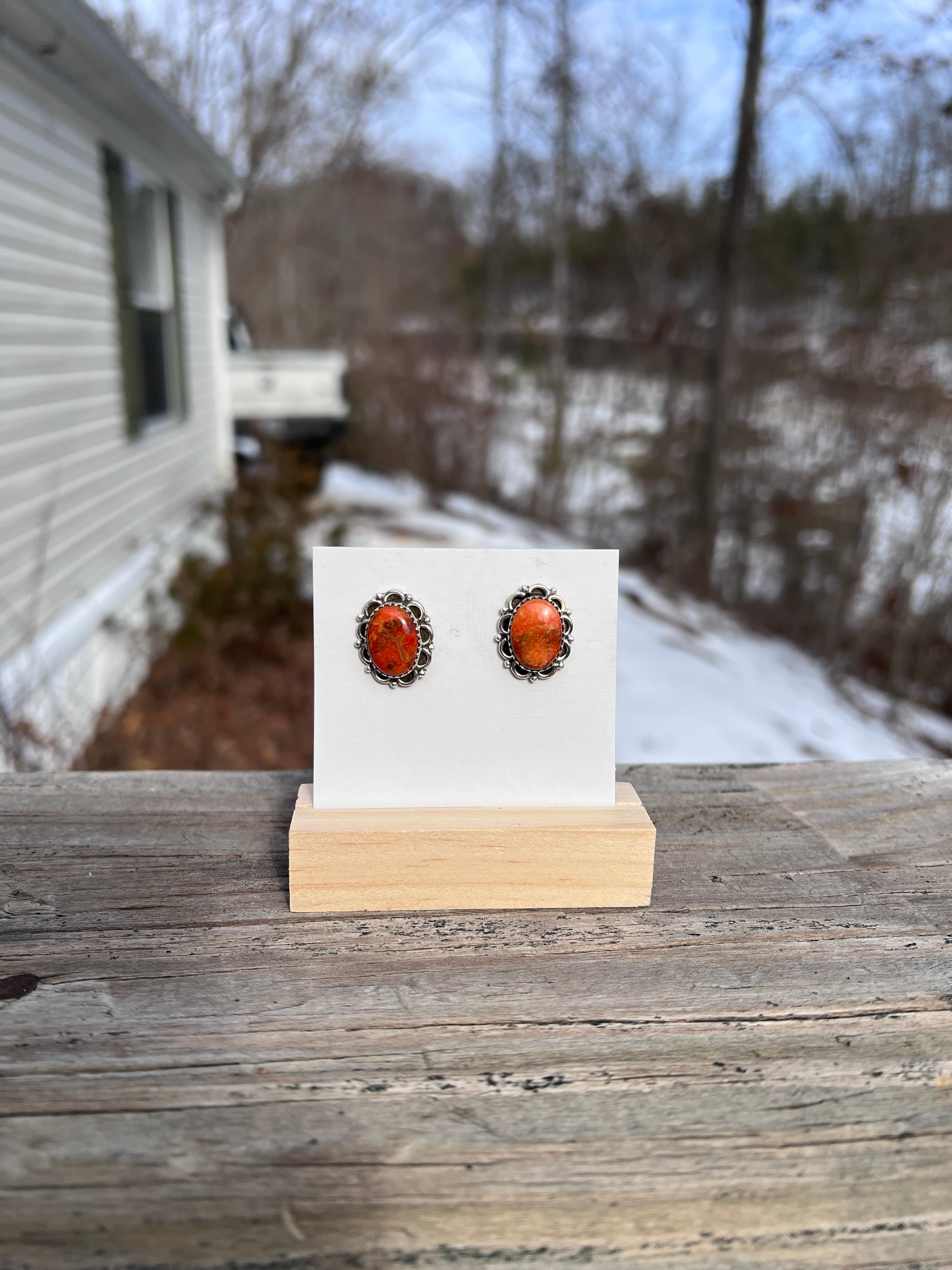 Apple Coral Studs