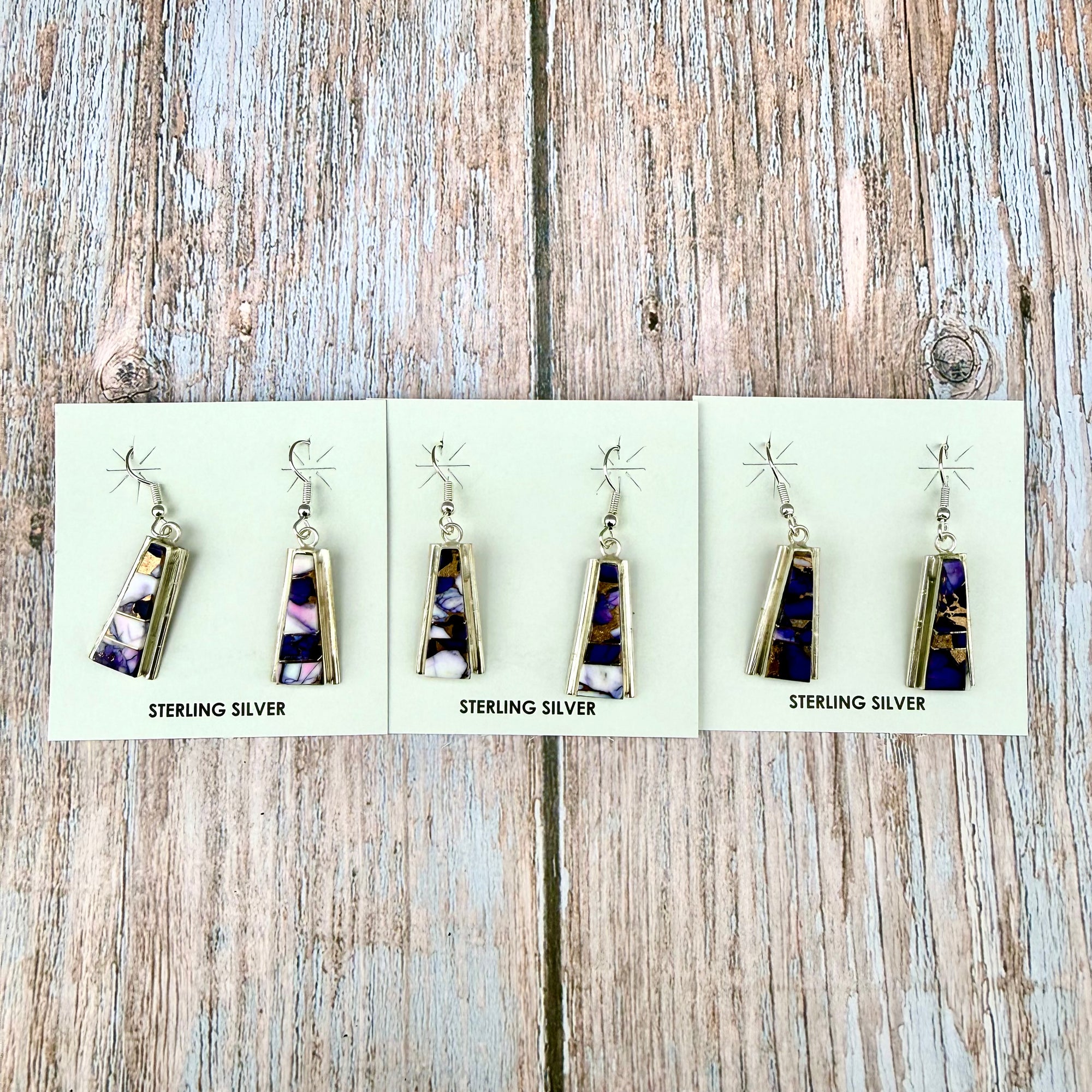 Purple Mohave Inlay Dangle Earrings-Steve Francisco 1"