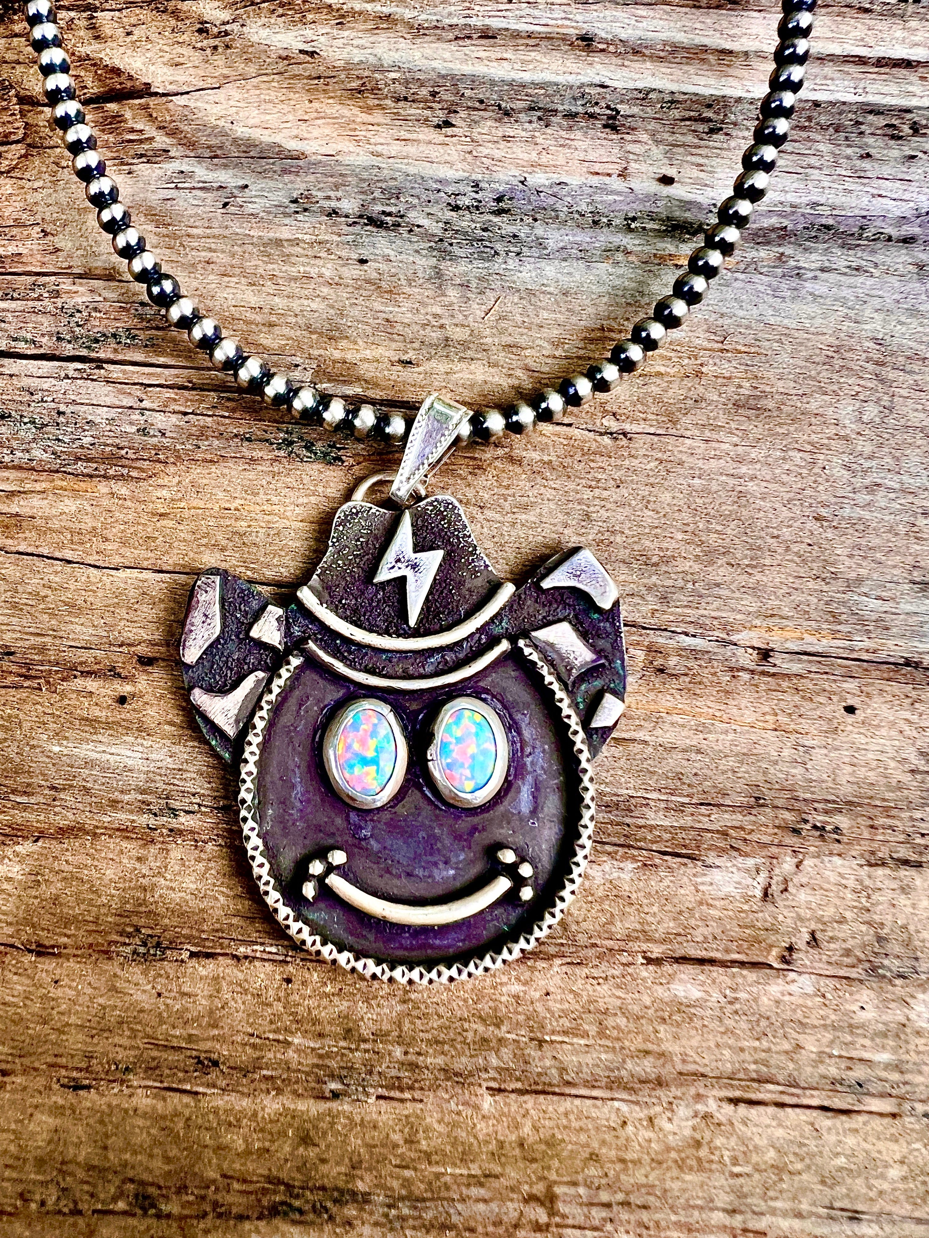 Opal Smiley Pendant