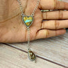 Royston Ribbon Turquoise Heart Lariat Necklace