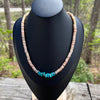 Native American Handmade Shell Heishi, Turquoise, And Bench Bead Necklace