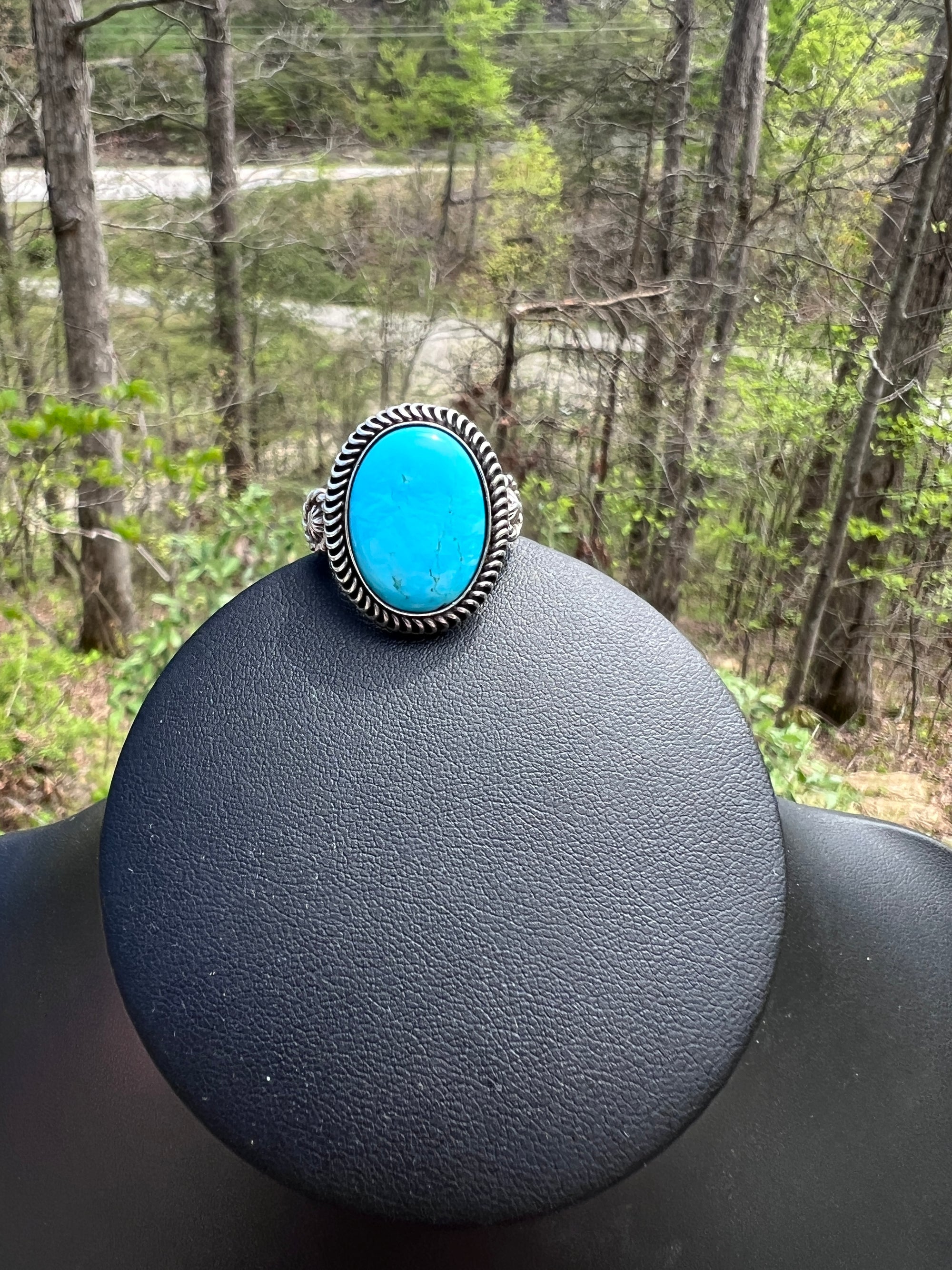 XL Sky Blue Statement Ring-10.5