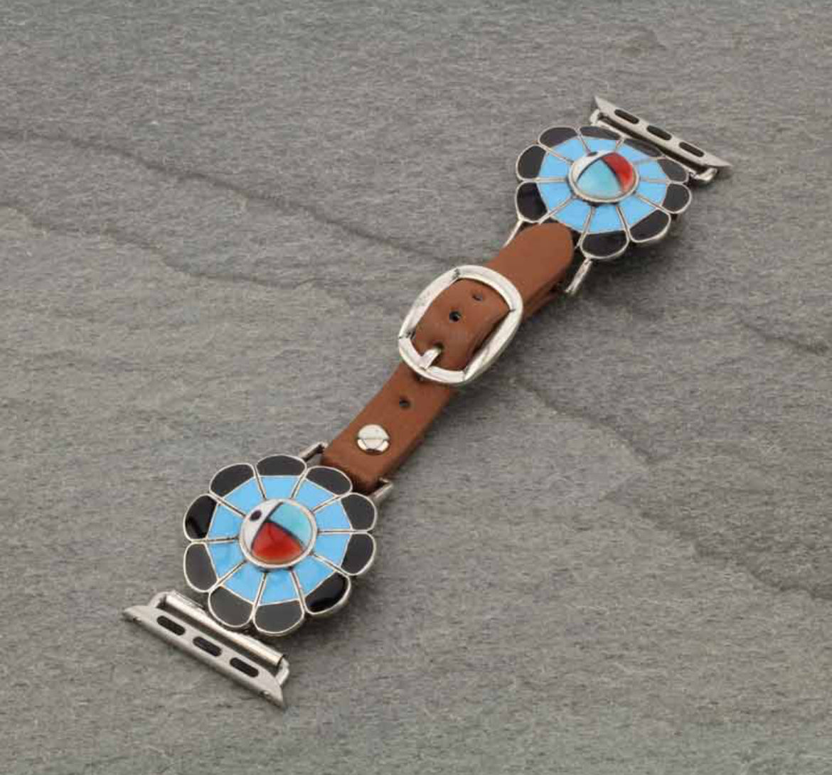 Genuine Leather Zuni Style Apple Watch Band