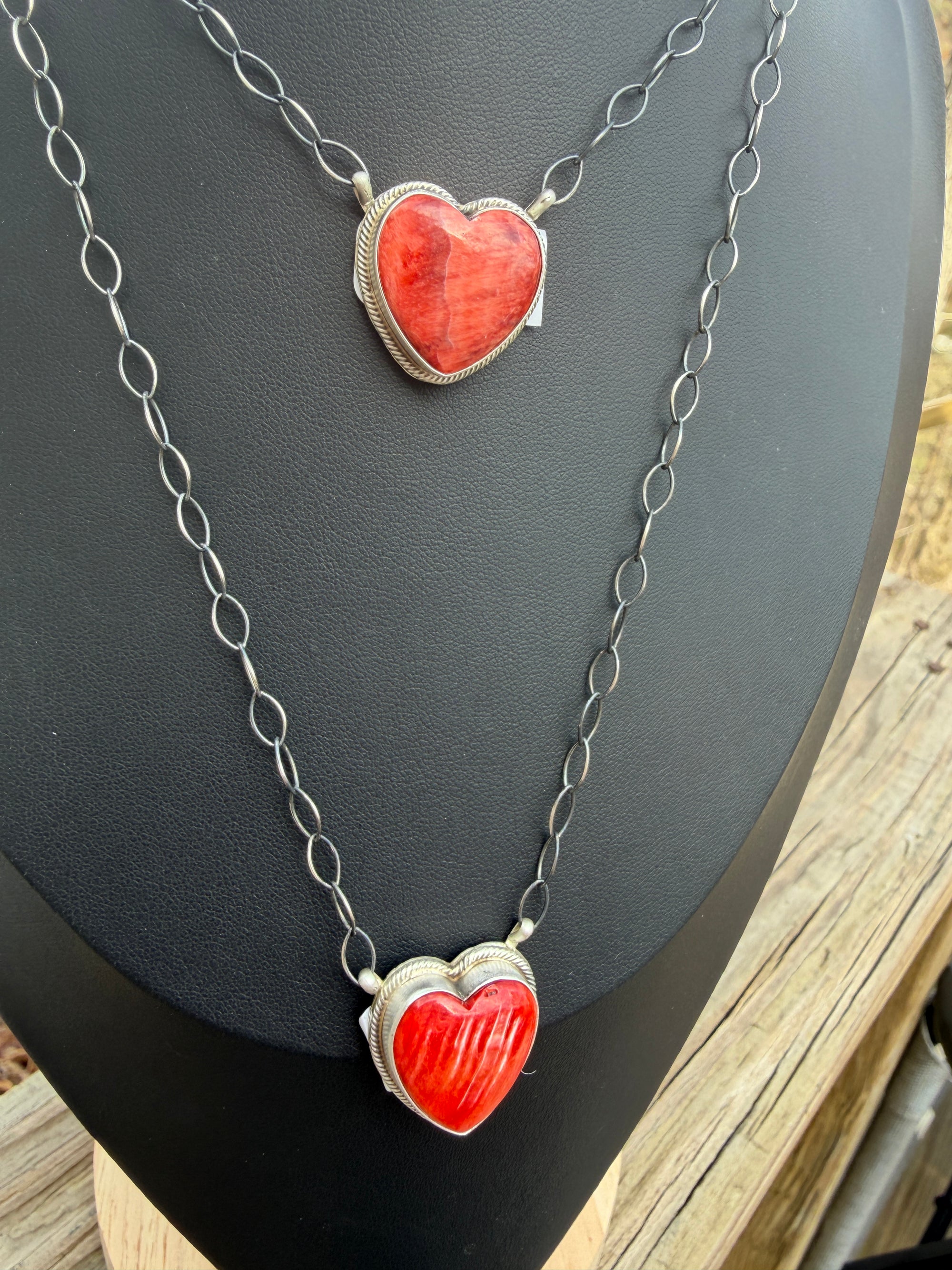 Red Spiny Heart Necklaces- A. Martinez