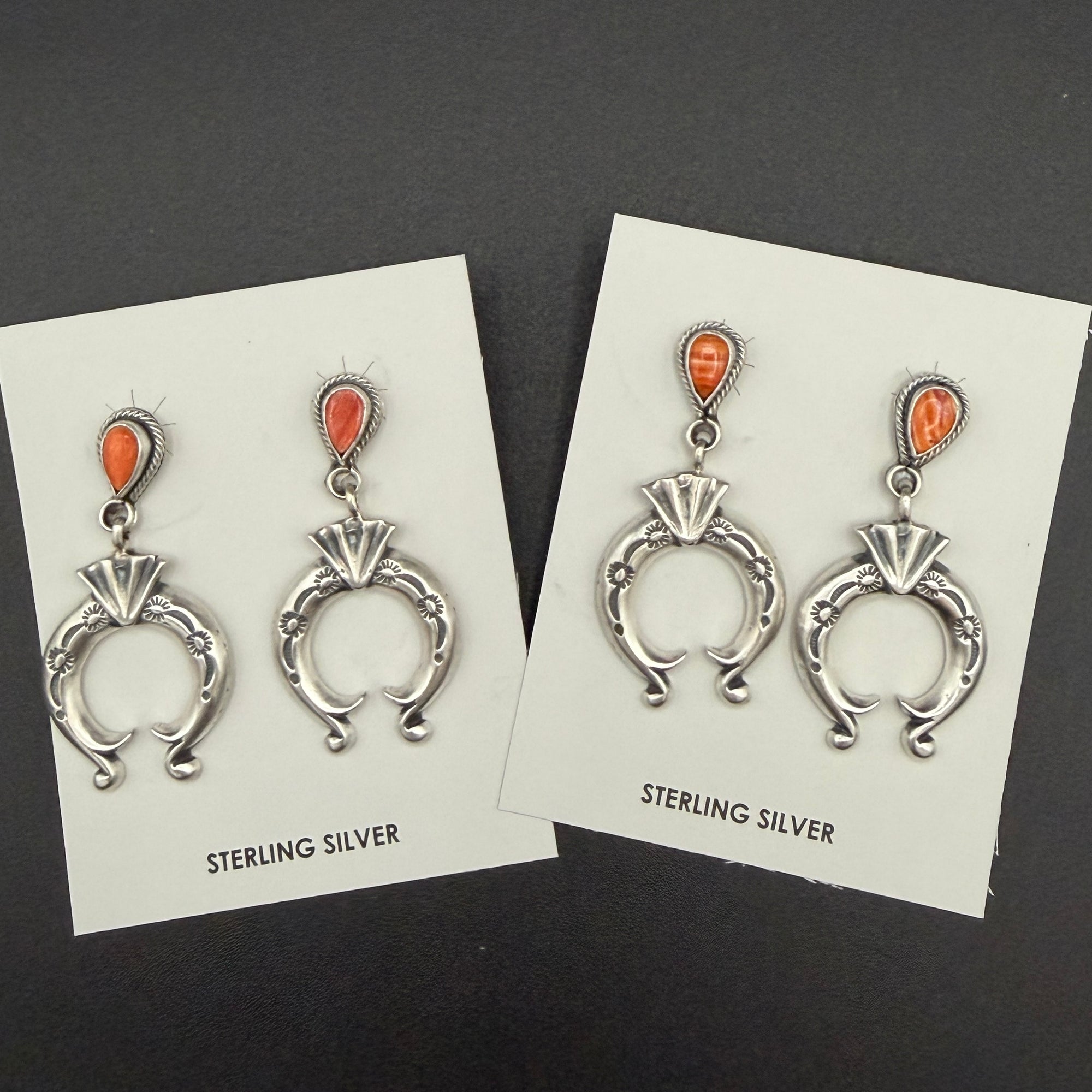 Orange Spiny Oyster Sterling Drop Earrings – by Verley Betone