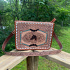 Horse Tooled Leather Crossbody