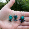 ♠️ Kingman Turquoise & Black Onyx Spade Sterling Silver Necklaces ♠️