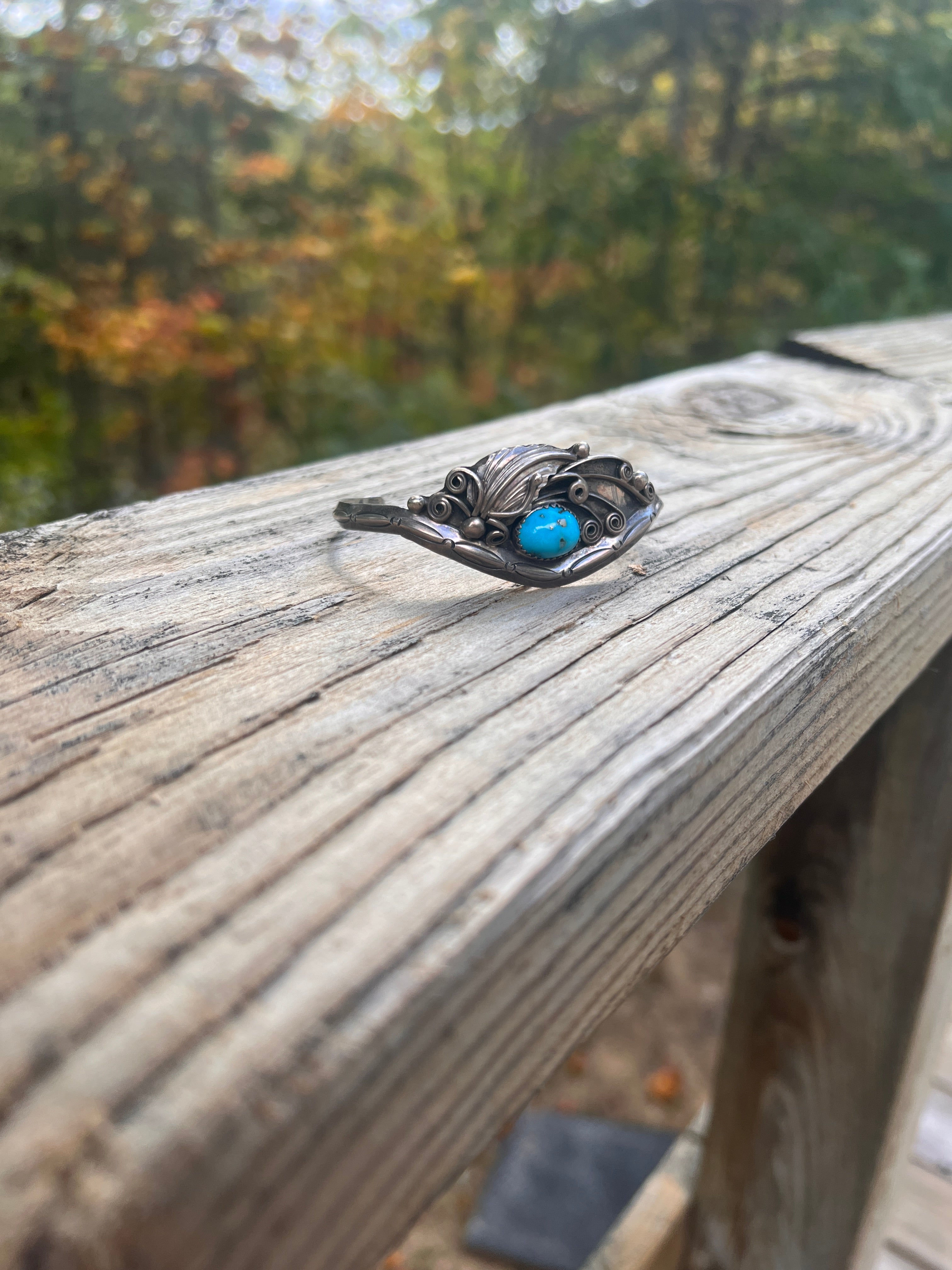 Vintage Sterling & Turquoise Cuff