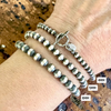 Hand Strung Sterling Pearl Stretch  Bracelets - Native Hand Finished & Strung