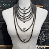 Sterling Silver Handmade Navajo Pearl Necklace- 24" 7mm Round Pearls by Dorinda Mariano