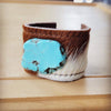 The Tessa- Genuine Cowhide and Turquoise Slab Cuff- RETAIL $39.99