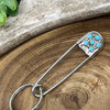 Navajo Handmade Kingman Turquoise Key Chain - Linda Yazzie
