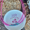 Fuchsia Jade & Sonoran Turquoise Navajo Finished Pearl Choker- 18”