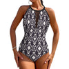 Black Aztec Mesh Insert One Piece