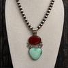 Larimar & Carnelian Statement Pendant by Jenn Curtis (Diné)