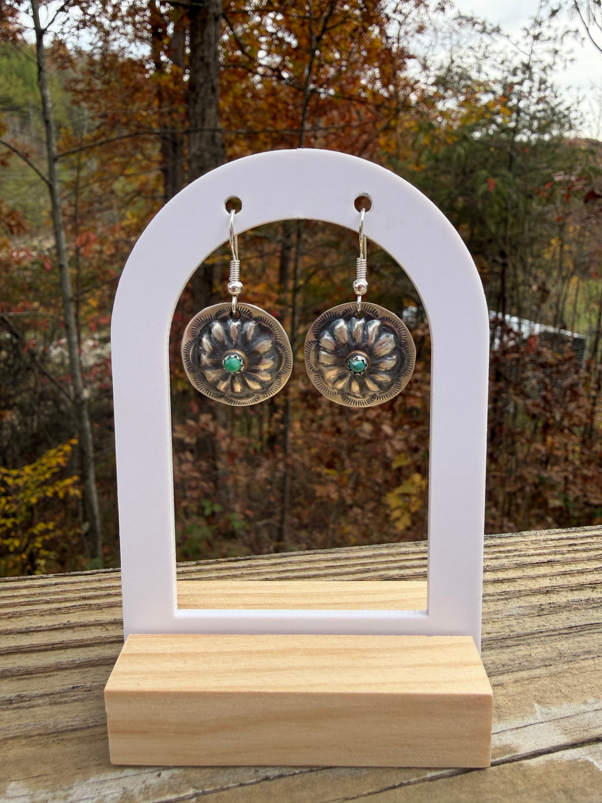 Joan Begay Kingman Concho Earrings