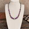 16+2" Purple Mohave Necklace w/ 5-14mm Sterling Pearls