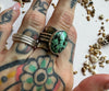 Spiderweb Green Turquoise Ring-6.5