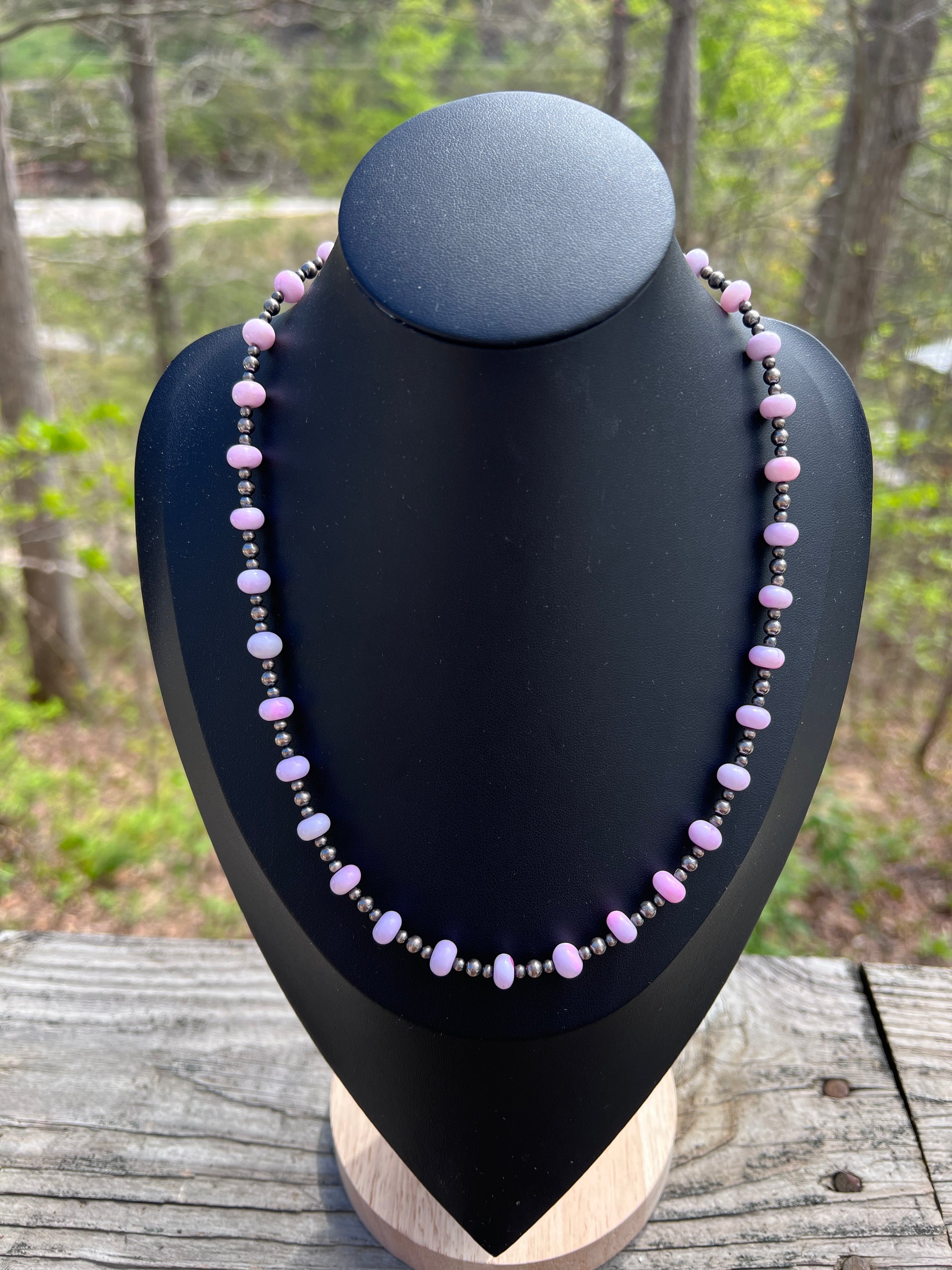 Pink Opal and Desert Pearls Necklace