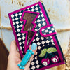 Pink Lighting Bolt and Checkers Long Wallet