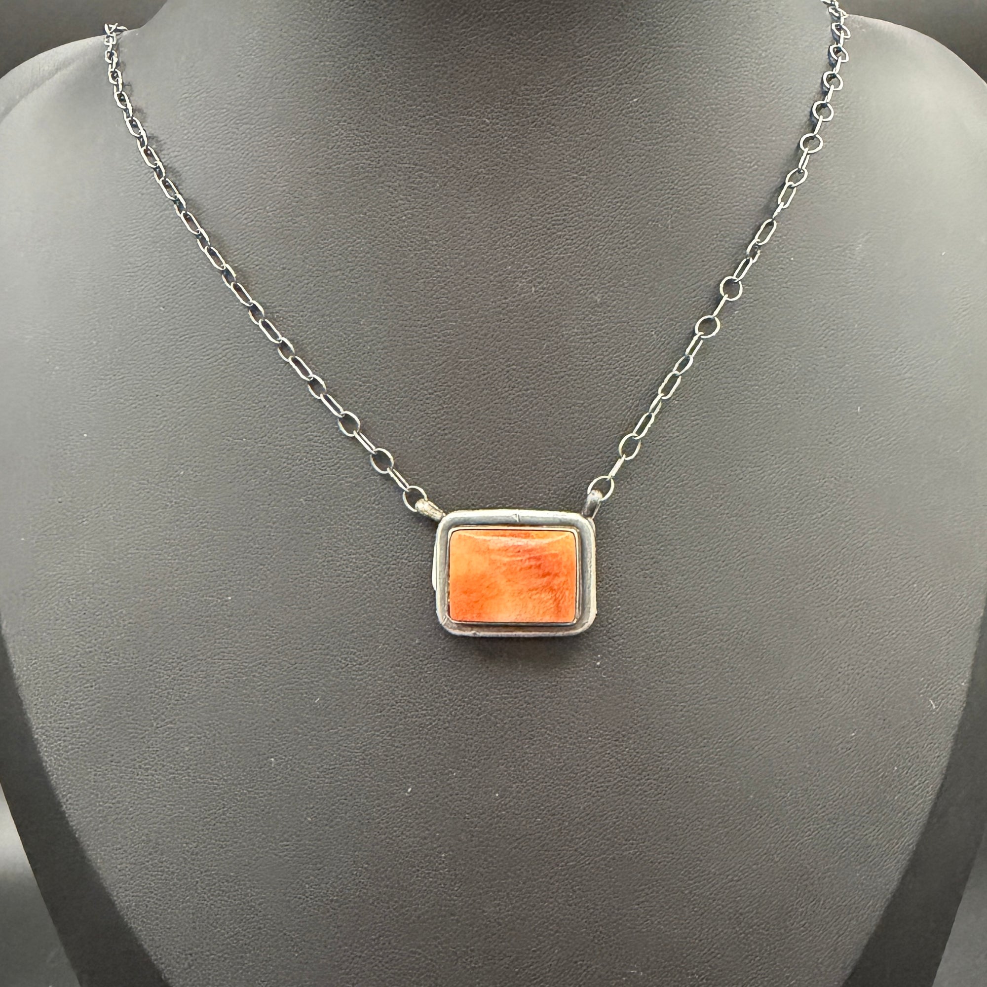 Orange Spiny Oyster Necklace – Sterling Silver
By Scott Skeets