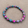 Cotton Candy & Sterling Pearl Stretchy Bracelet