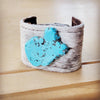 The Bianca- Wide Genuine Leather Cuff w/ Turquoise Slab- RETAIL $34.99