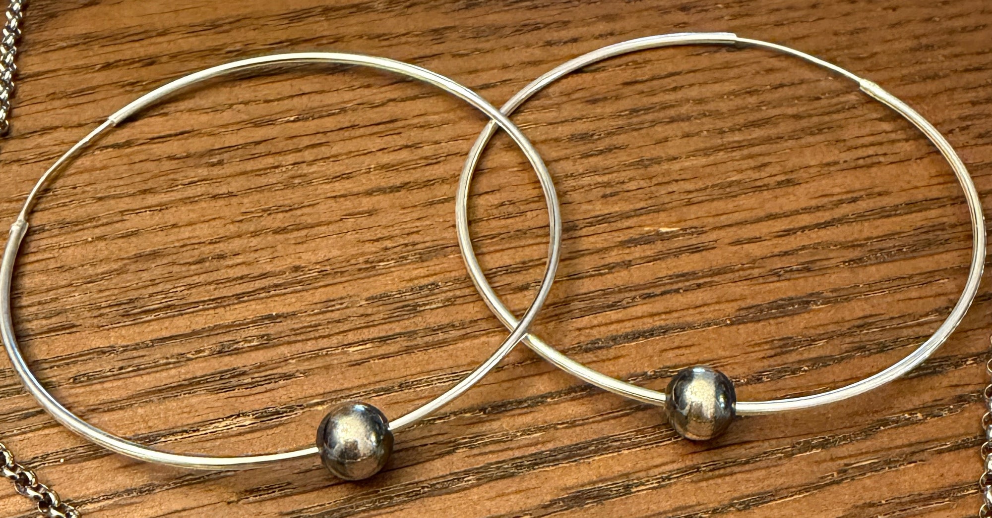 2 3/8” Sterling Pearl Hoops